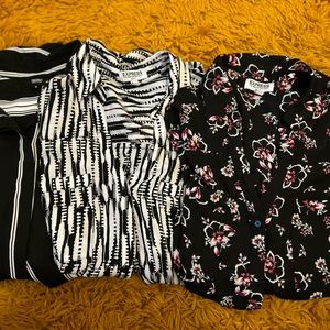 3 womens button down tops